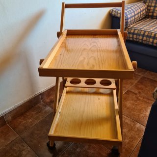 Carrito camarera madera vintage plegable