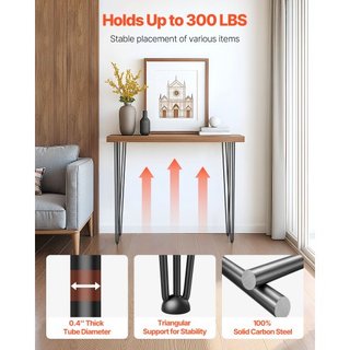 Patas de Mesa Hairpin 101.6 cm Negras Juego de 4 Patas de Escritorio Cada una con Capacidad de 99.8 kg Patas de Escritorio Hairpin 3 Varillas para Banco Escritorio Mesa de Comedor Sillas Patas de ...