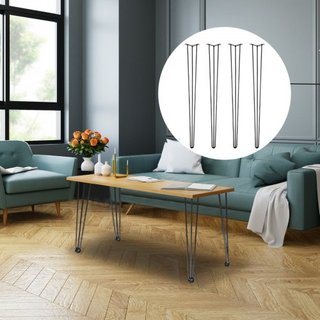 Patas de Mesa Hairpin 101.6 cm Negras Juego de 4 Patas de Escritorio Cada una con Capacidad de 99.8 kg Patas de Escritorio Hairpin 3 Varillas para Banco Escritorio Mesa de Comedor Sillas Patas de ...