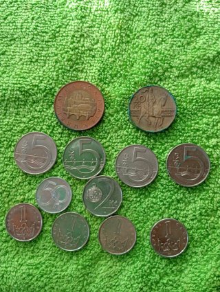 Lote monedas pesetas y extranjeras