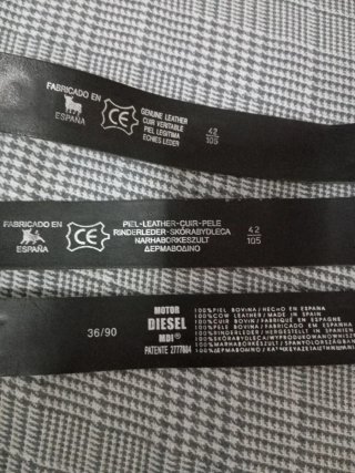 Cinturón de cuero azul Diesel