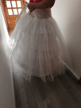 Cancán Fallera Blanco. Largo 95cm. Cintura 70cm.