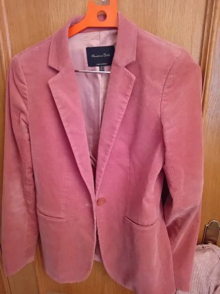 Americana Massimo Dutti rosa pana Talla S