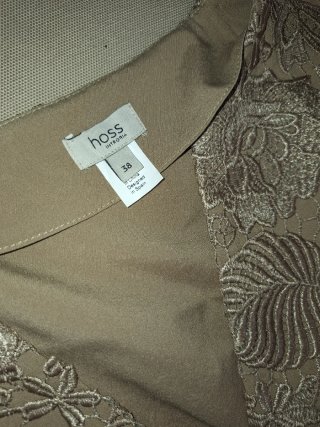 Vestido Beige y Negro Encaje