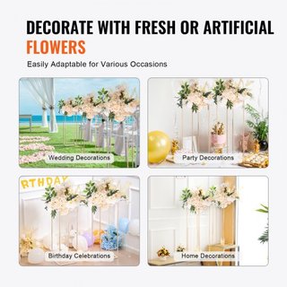 2PCS Soporte de Flores de Boda Alto de 31.5 pulgadas/80 cm, Columnas de Jarrón de Metal, Soportes Geométricos para Centro de Mesa, Rack de Exhibición Floral Rectangular Dorado para Eventos en T-St...