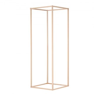 2PCS Soporte de Flores de Boda Alto de 31.5 pulgadas/80 cm, Columnas de Jarrón de Metal, Soportes Geométricos para Centro de Mesa, Rack de Exhibición Floral Rectangular Dorado para Eventos en T-St...