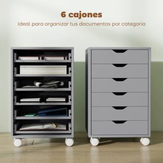 Cajonera gris con ruedas