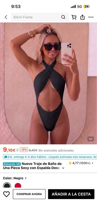 Trikini negro escotado