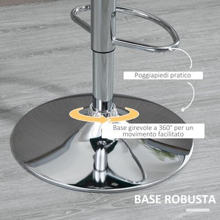 Set di 2 Sgabelli da Bar Moderni e Girevoli con Alto Schienale e Poggiapiedi, Sgabelli da Cucina Imbottiti con Altezza Regolabile in Tessuto Verde, 41X51X97-117Cm