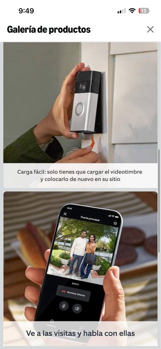 Videotimbre Ring con batería recargable