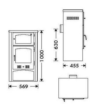ESTUFA DE LEÑA CON HORNO ECODESIGN 6.7KW