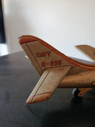 Avión Juguete Hojalata Litografiada Años 50
