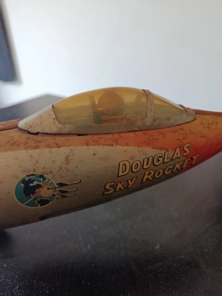 Avión Juguete Hojalata Litografiada Años 50
