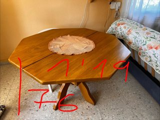 Mesa extensible madera maciza.