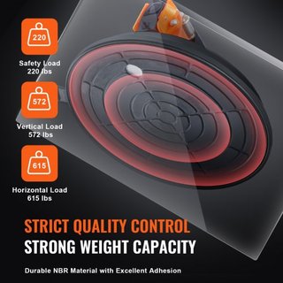 Copa de Succión de Vidrio, 20.3 cm Capacidad de Carga de 279 kg, Copa de Succión al Vacío con Mango de ABS y Caja de Transporte, Herramienta Elevadora de Copa de Succión Industrial de Alta Resiste...