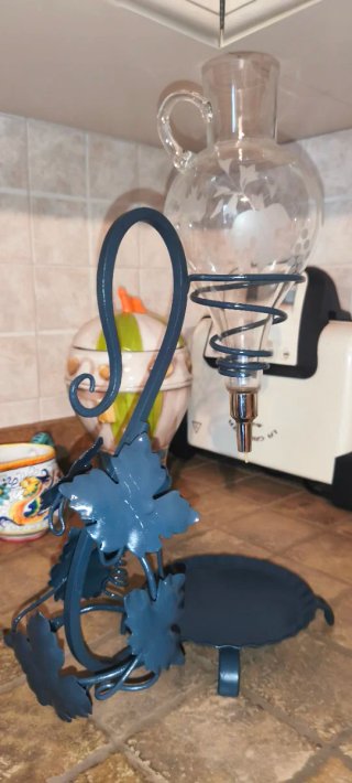 Decanter Vino Antico Vetro e Metallo