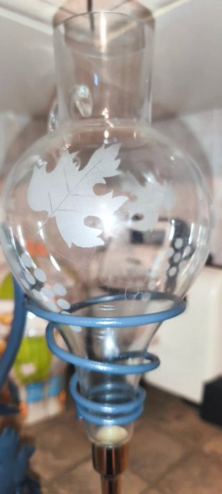 Decanter Vino Antico Vetro e Metallo