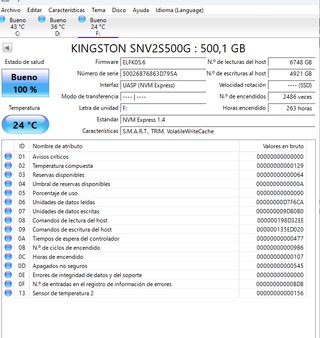 Disco NVMe 500GB Kingston con Carcasa