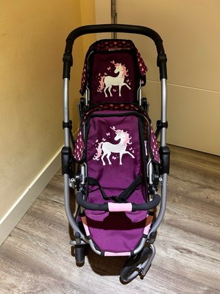 Carrito doble para muñecas unicornio