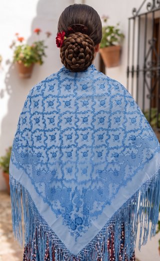 Manton Regional Adamascado Azul