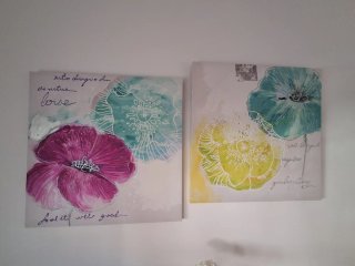 Cuadro Flores 80x80