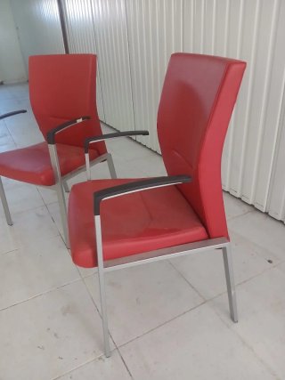 2 Sillones Confidente Actiu Polipiel Roja
