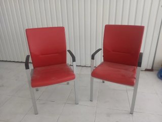 2 Sillones Confidente Actiu Polipiel Roja