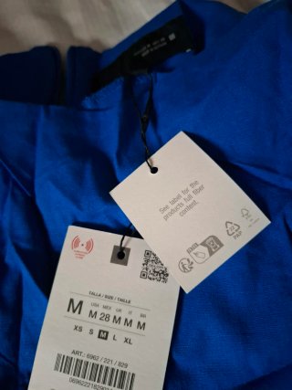 Vestido Zara Azul Eléctrico Largo