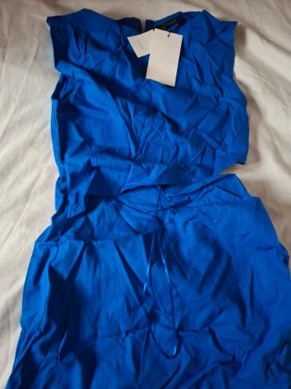 Vestido Zara Azul Eléctrico Largo