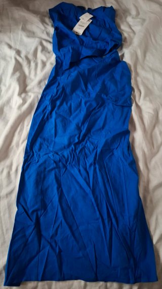Vestido Zara Azul Eléctrico Largo