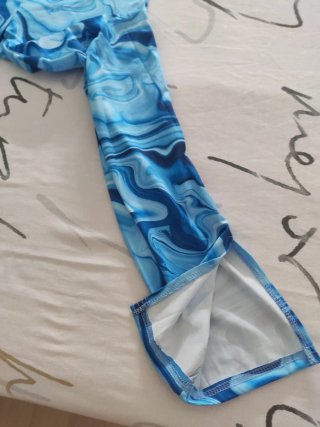 Conjunto Shein top y pantalón estampado azul