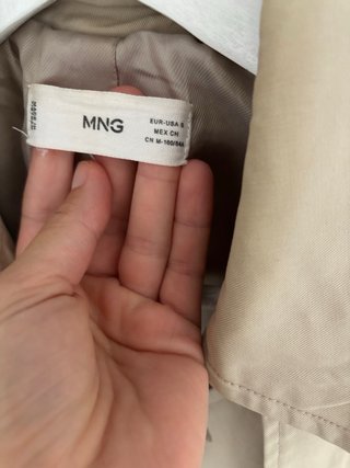 Gabardina Mango Clásica Talla S Beige