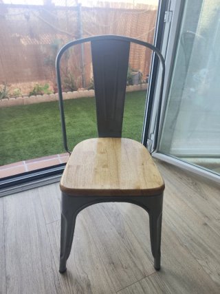Silla Diseño Industrial Madera y Metal