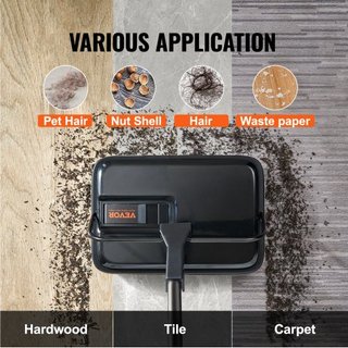 Barredora de Alfombra, Rutas de Barrido de 20 cm, Barredora de Piso Manual No Eléctrica, Capacidad del Cubo de 300 ml con Peine para Alfombras de Oficina en Casa, Superficies de Madera, Pisos Lami...