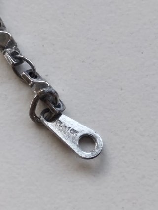 Pulsera vintage plata bañada oro blanco