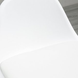 Set di 2 Sgabelli da Bar Stile Nordico con Schienale, Coppia di Sgabelli Alti con Cuscino e Poggiapiedi, in Legno e Plastica, Bianco