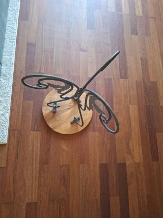 Mesita auxiliar madera y hierro forjado