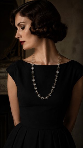 Collana antica vetro sfaccettato anni '40-'50