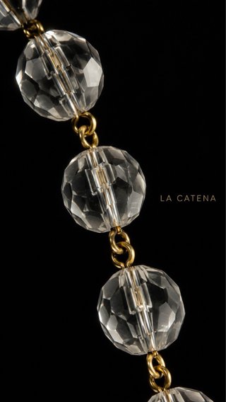 Collana antica vetro sfaccettato anni '40-'50