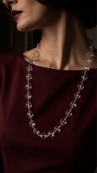 Collana antica vetro sfaccettato anni '40-'50