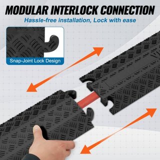 Rampas de Cubierta de Cable Drop Over 100x13x2 cm, Capacidad de Carga de 907.18 kg/eje, Rampas Protectoras de Manguera de Cable de Alta Resistencia, Cubierta de Cable para Áreas de Alto Tráfico Pe...