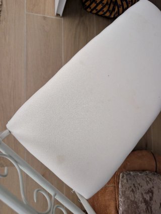 Banco zapatero tapizado blanco