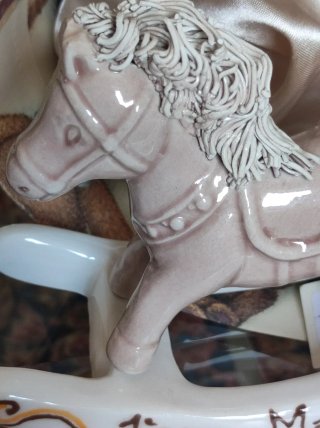 Cavallino a dondolo Capodimonte smaltato