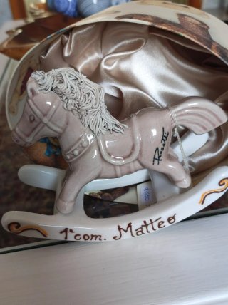 Cavallino a dondolo Capodimonte smaltato