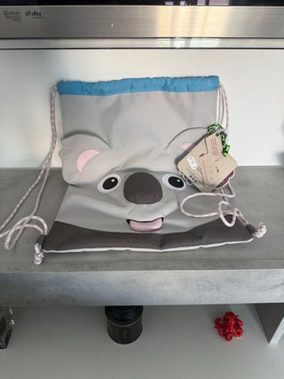 Zaino sacca grigio con orecchie koala