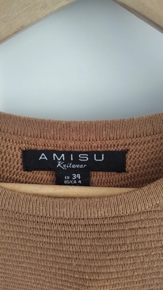 Vestido punto AMISU color camel talla 34
