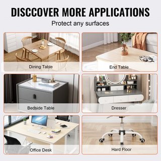 Protector de Cubierta de Mesa Transparente, Cubierta de Mesa de 12" x 12"/305 x 305 mm, Mantel de Plástico PVC de 1.5 mm de Grosor, Protector de Escritorio Impermeable para Escritorio, Mesa de Caf...