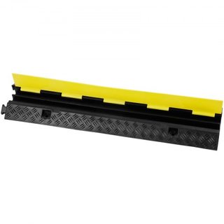 Paquete de 3 Rampas de Protección de Cable de Caucho, 2 Canales, Capacidad de 5443.1 kg/ eje, Cubierta de Manguera Pesada para Rampas de Entrada, Reductor de Velocidad de Tráfico con Tapa Superior...