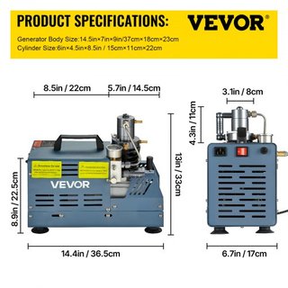 Compresor de Alta Presión, Compresor de Aire de Alta Presión 4500PSI/30MPA, Compresor Automático de Alivio de Presión de 1800W 220V Adecuado para Rifle de Aire Paintball, Rifle PCP, Botella de Buceo