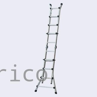 Escalera Telescópica Articulada Aluminio 3+3 Pestaña